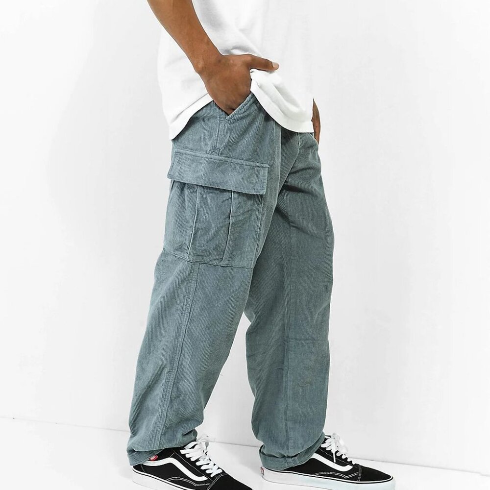 Vans Loose Cargo Seafoam Green Corduroy Pants Size 29